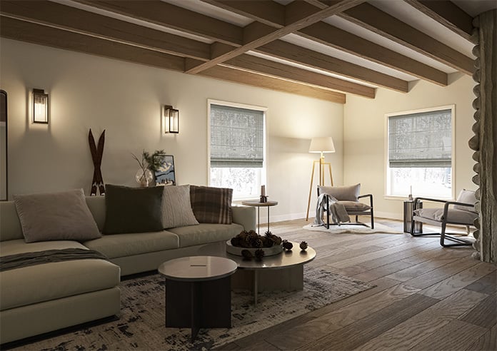 Sahara Voile, Metallic Grey - Motorised Roman Blind - Image 6